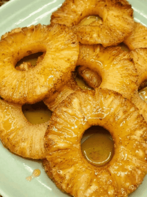 Air Fryer Rum Soaked Pineapple