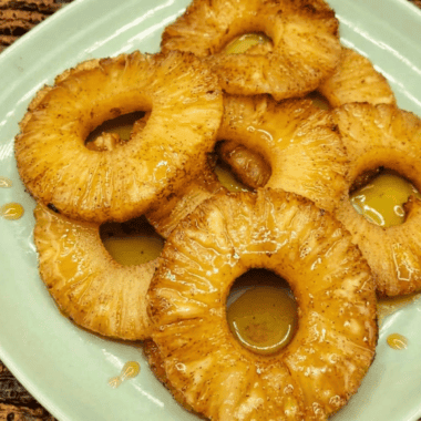 Air Fryer Rum Soaked Pineapple