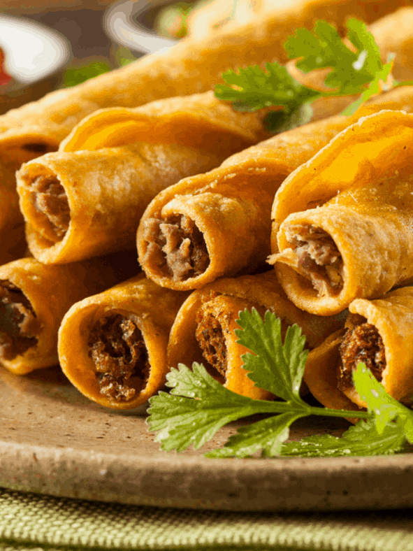 Air Fryer Beef and Bean Taquitos - Fork To Spoon