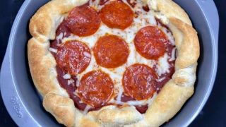 Air Fryer Deep Dish Pepperoni Pizza Fork To Spoon