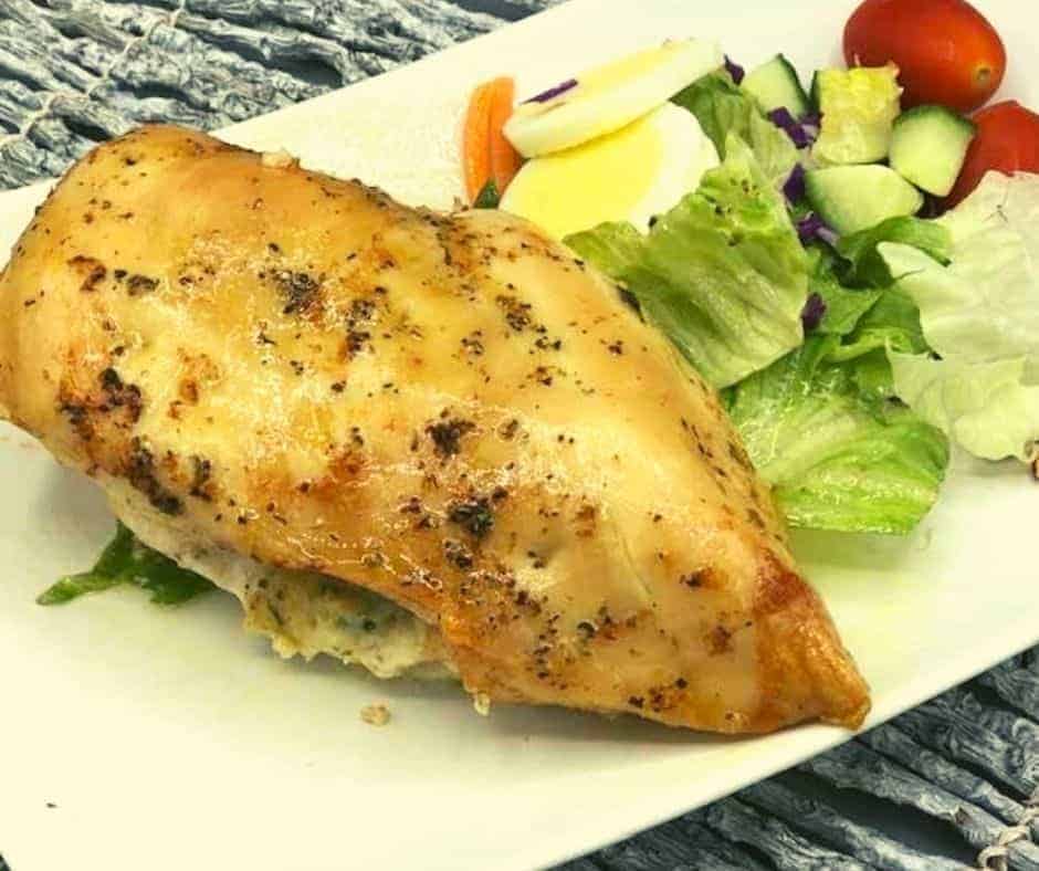 Air Fryer Cream Cheese and Herb Stuffed Chicken