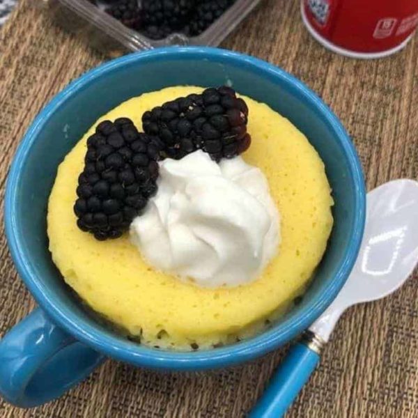 Air Fryer Yellow Mug Cake Fork To Spoon