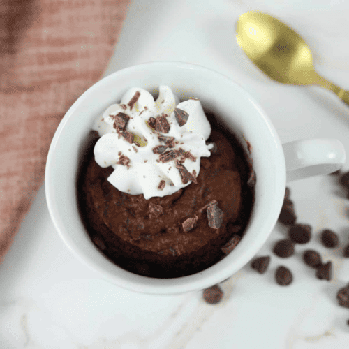 Air Fryer Chocolate Cake Mix Mug Cake - Fork To Spoon