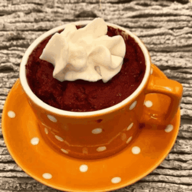Air Fryer Red Velvet Mug Cake