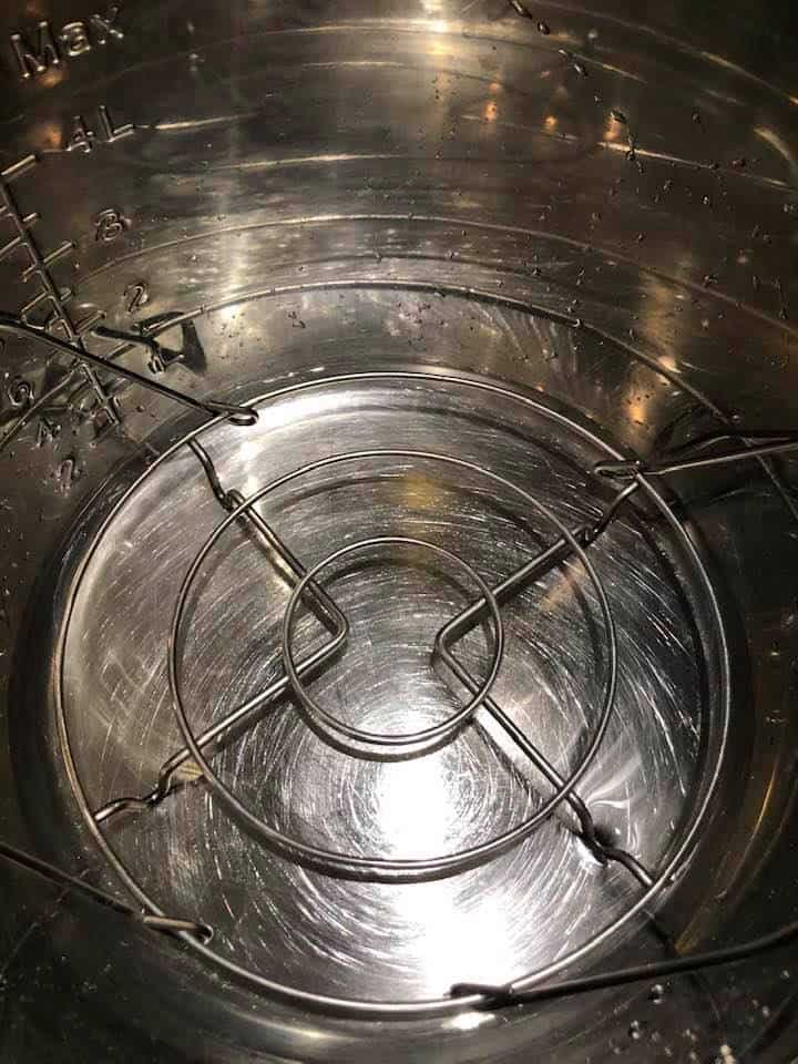 Water and Trivet in Instant Pot Bowl