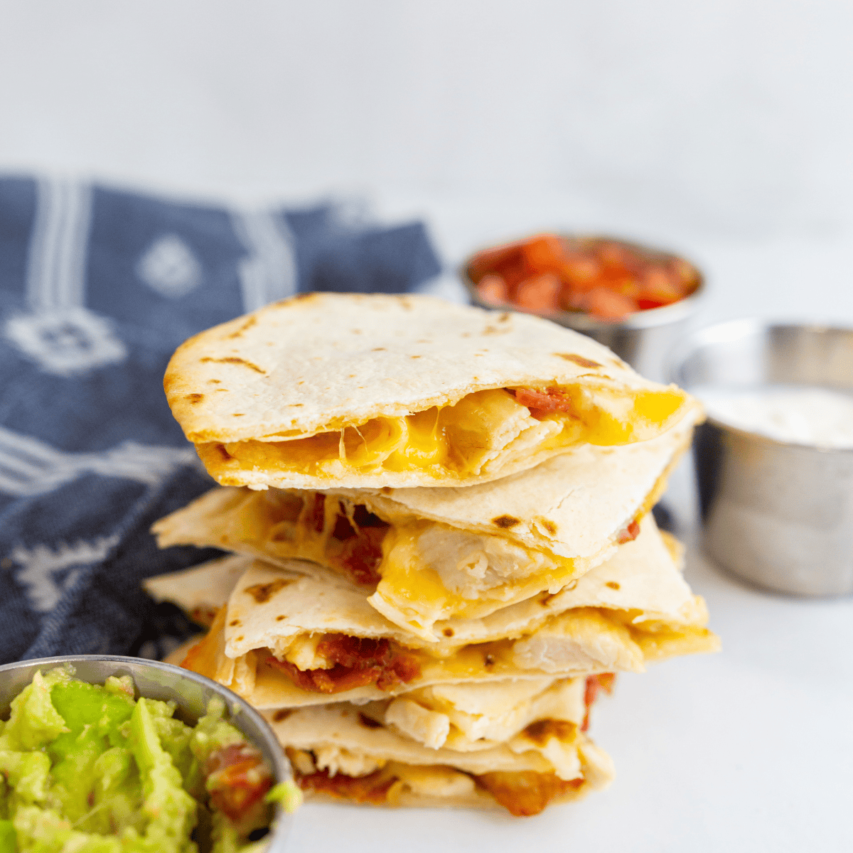Close up of Air Fryer Chicken Quesadilla.