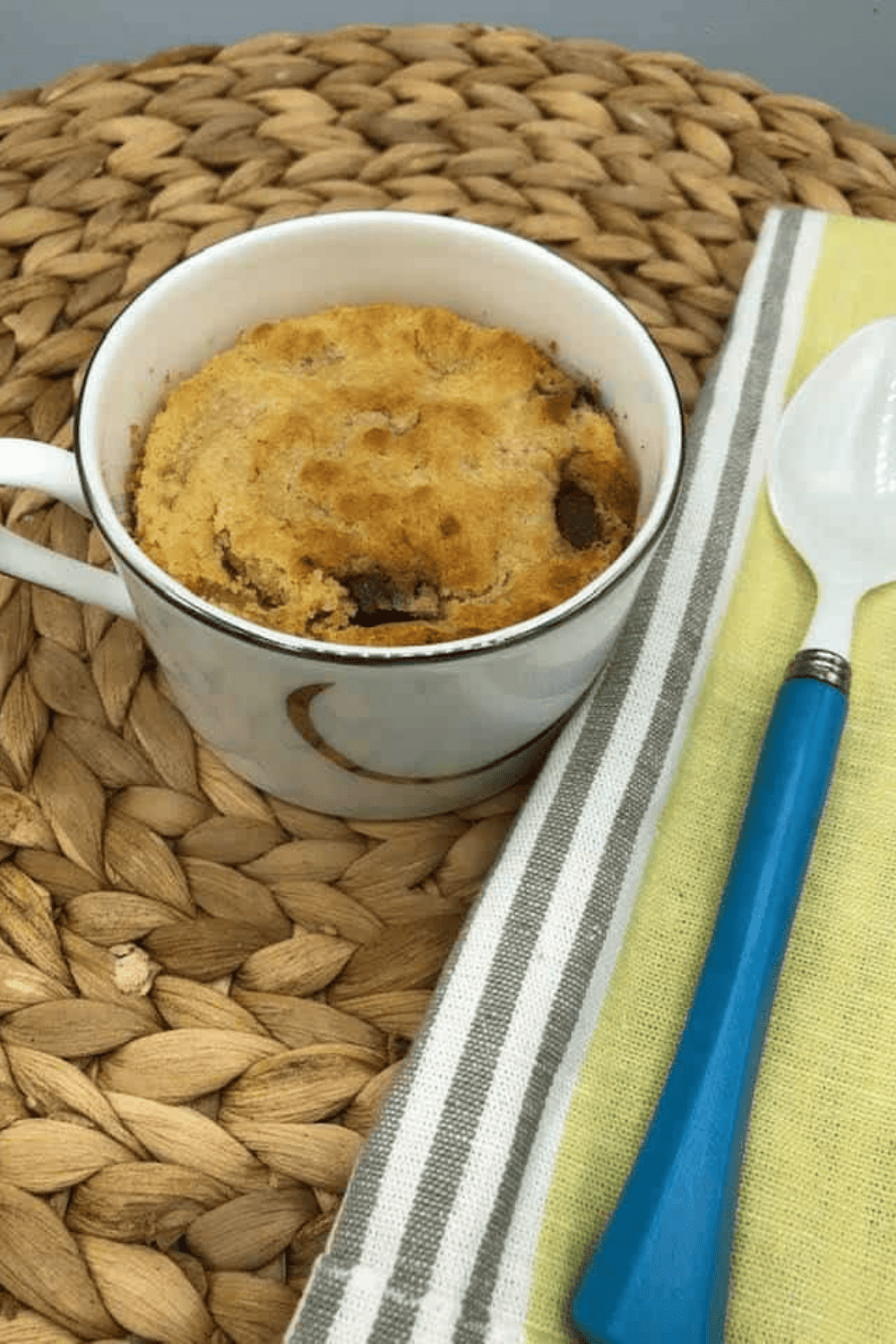 Air Fryer Chocolate Chip Mug Cake