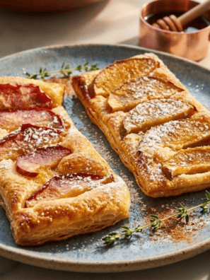 Flaky air fryer cinnamon sugar apple puff pastry made in under 20 minutes. An easy breakfast or dessert with just 6 simple ingredients.