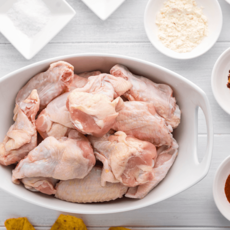 Ingredients needed for air fryer chicken wings with paprika.