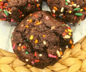 Air Fryer Chocolate Sprinkle Cookies