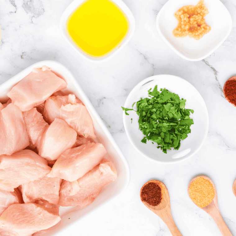 Ingredients needed for PF Chang's Teriyaki Chicken Recipe on kitchen table.