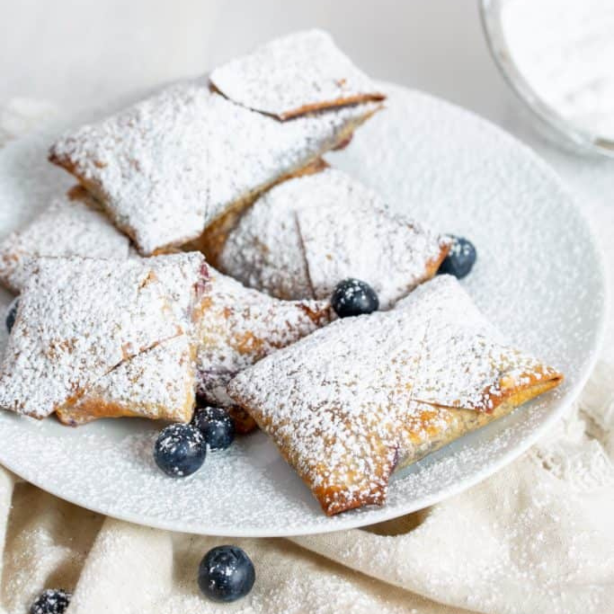 air fryer blueberry cheesecake egg rolls