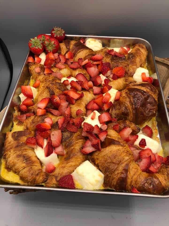 Air Fryer Strawberry Croissant French Toast