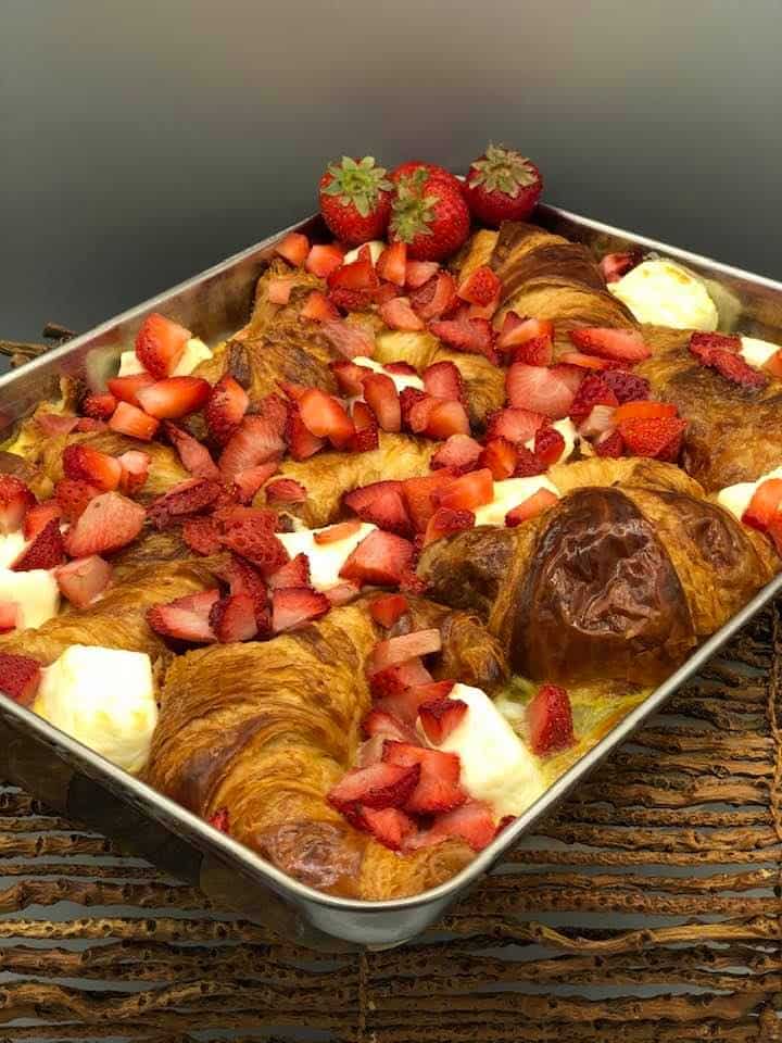 Air Fryer Strawberry Croissant French Toast