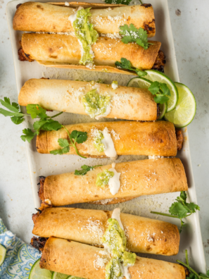 Air Fried Refried Bean and Veggie Flautas