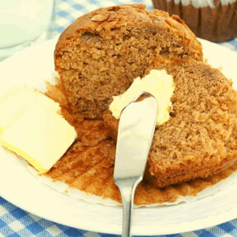 Golden-brown air fryer bran muffins, soft, fluffy, and packed with wholesome bran, ready to enjoy.