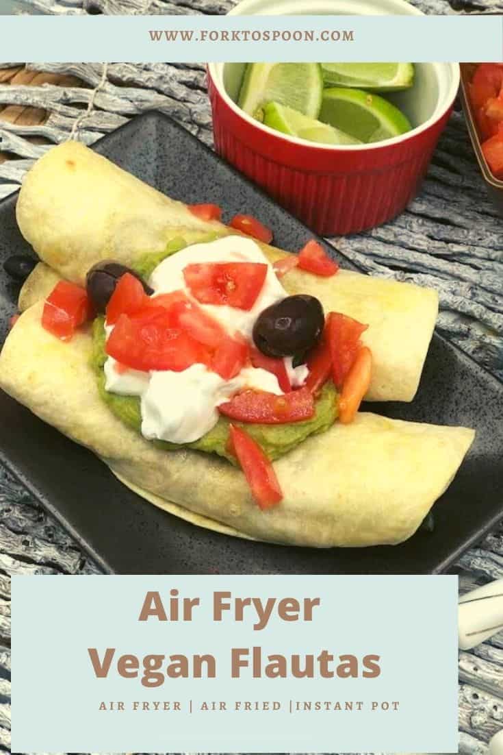 Air Fryer Vegan Flautas Fork To Spoon