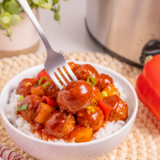 Air Fryer Honey Garlic Meatballs go from frozen to sticky-sauced in 20 minutes. A 5-ingredient honey garlic sauce and no thawing. Easy appetizer or dinner.