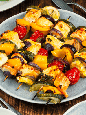 Air Fryer Salmon Kebabs