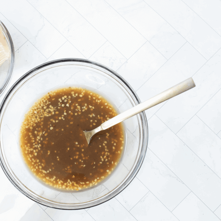 In a small mixing bowl, mix the marinade ingredients.