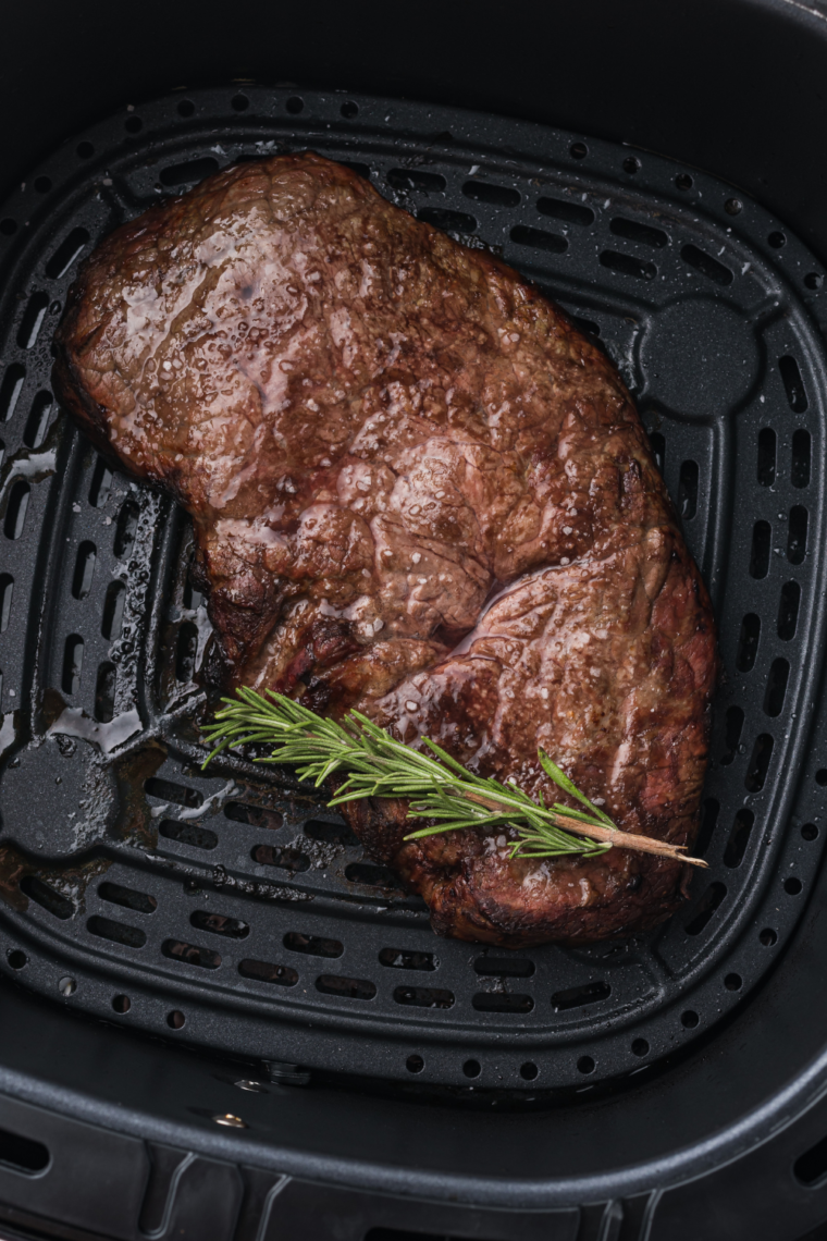 Juicy and tender Air Fryer Sirloin Steak with a crispy exterior, cooked to perfection.