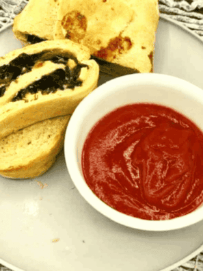 Air Fryer Spinach and Feta Stromboli