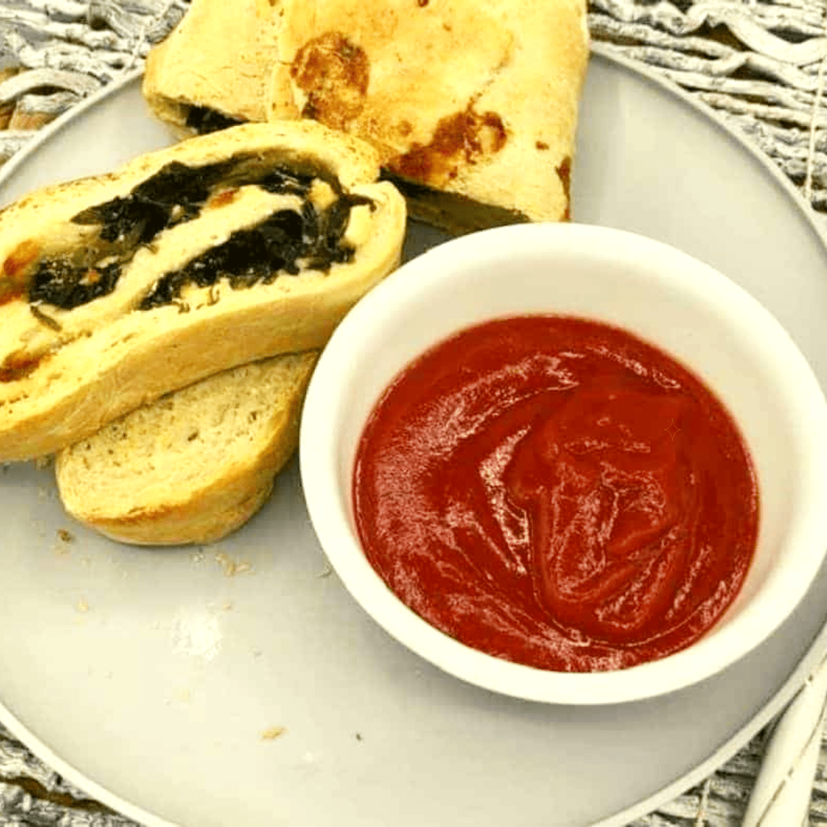 Air Fryer Spinach and Feta Stromboli