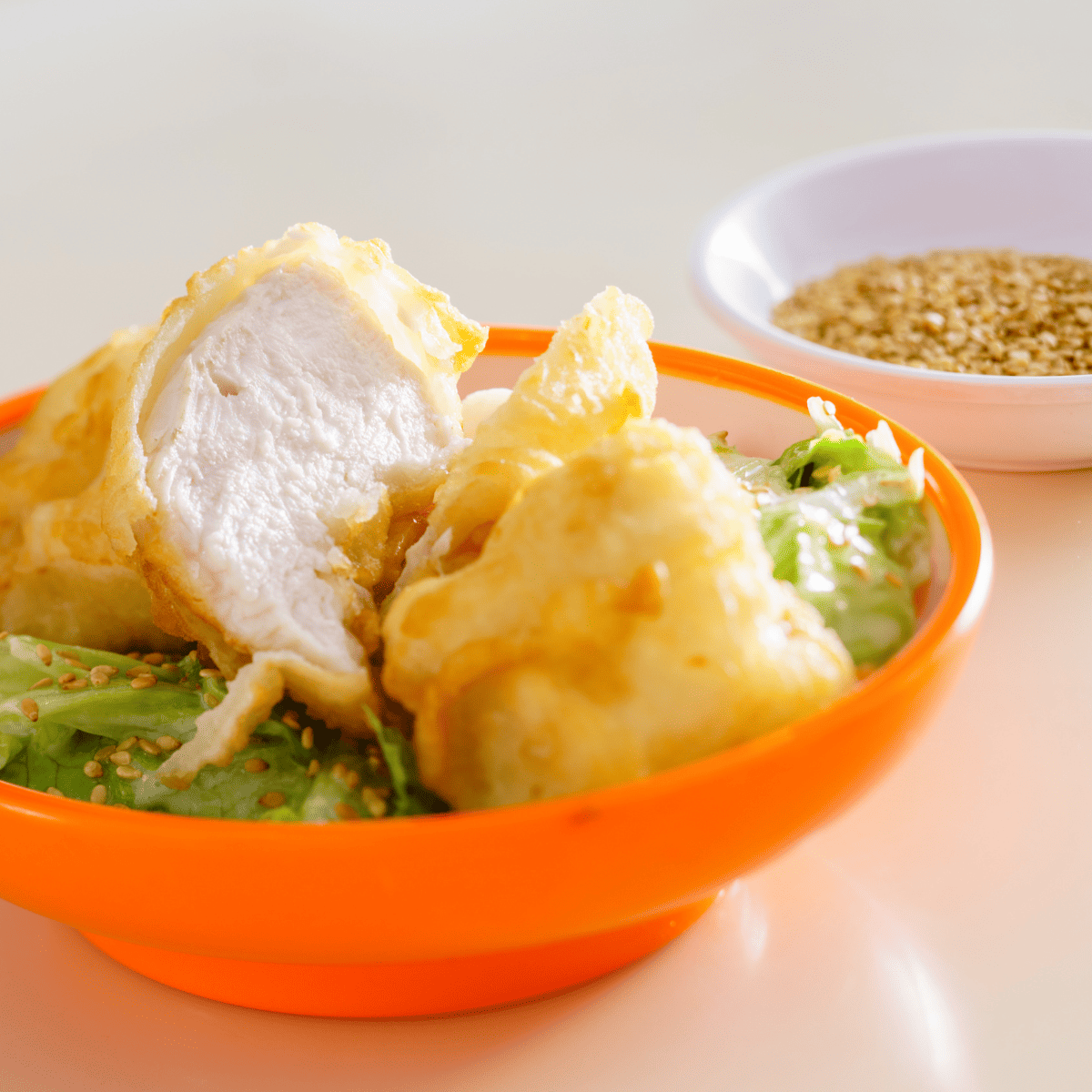 Air Fryer Frozen Tempura Chicken Fork To Spoon