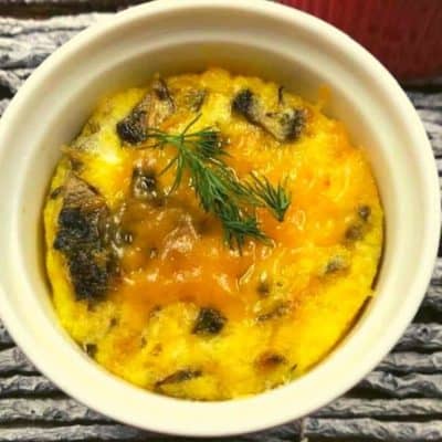 Air Fryer Scrambled Eggs with Peppers & Mushrooms