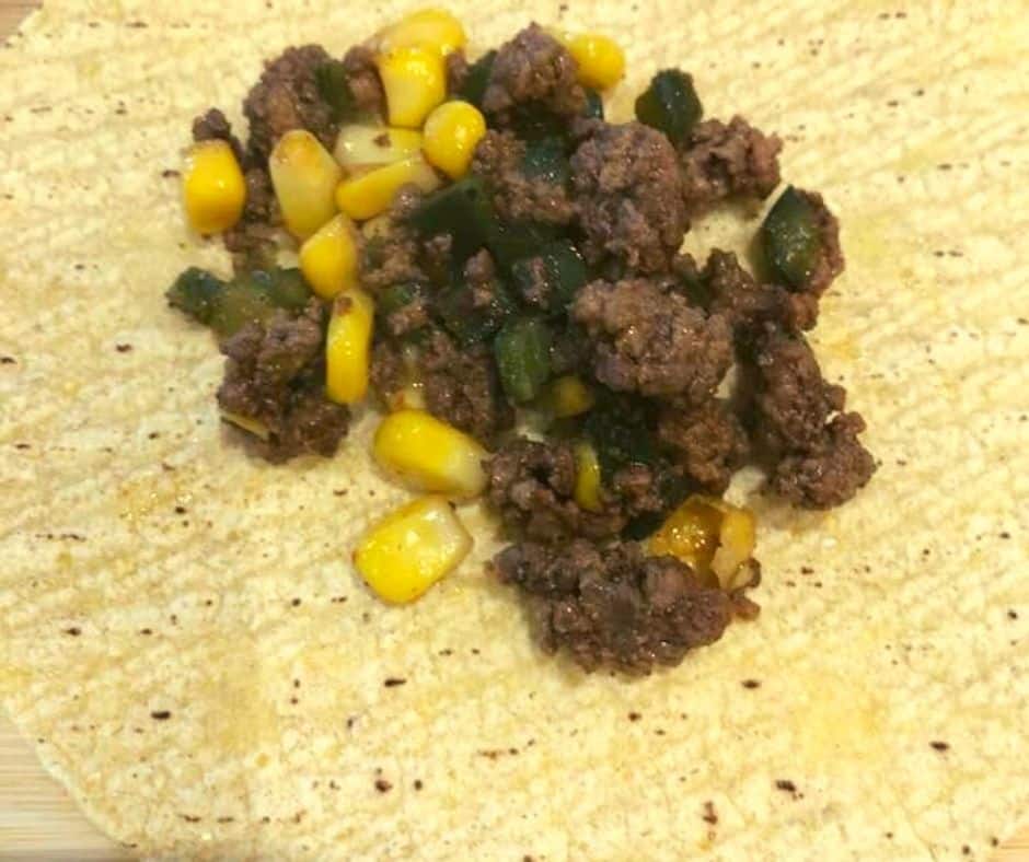 Air Fryer Cheesy Beef Enchiladas
