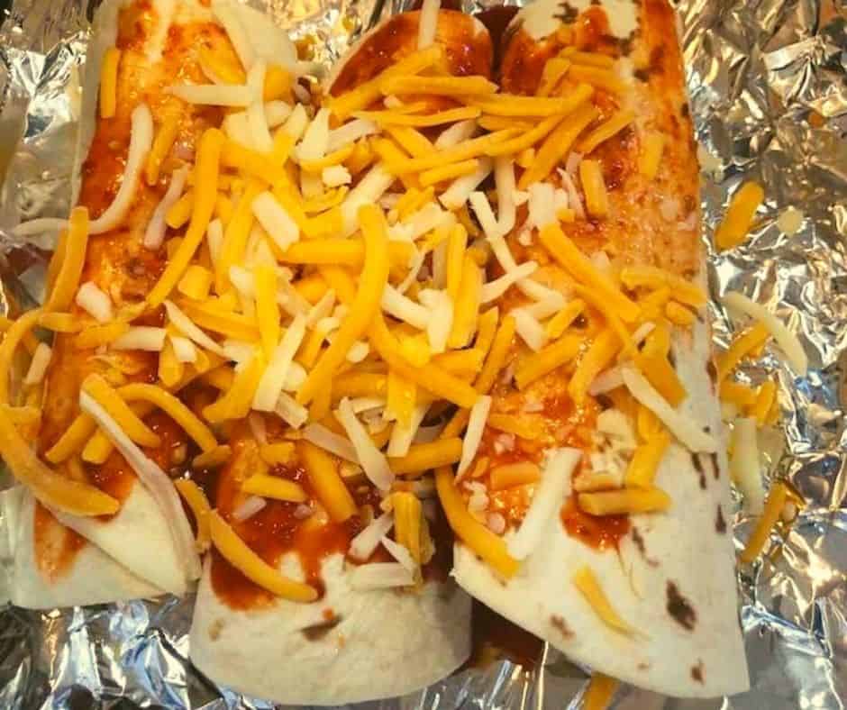 Air Fryer Cheesy Beef Enchiladas