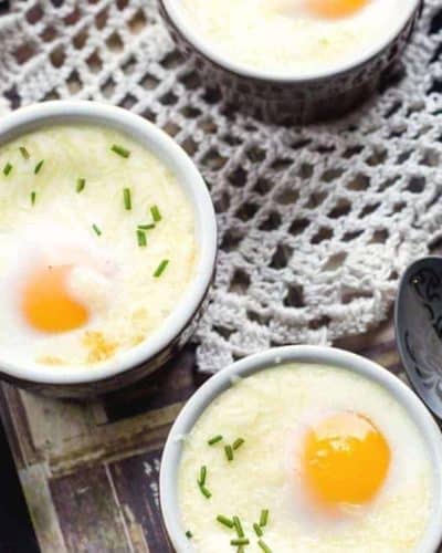Air Fryer Baked Eggs With Herbs