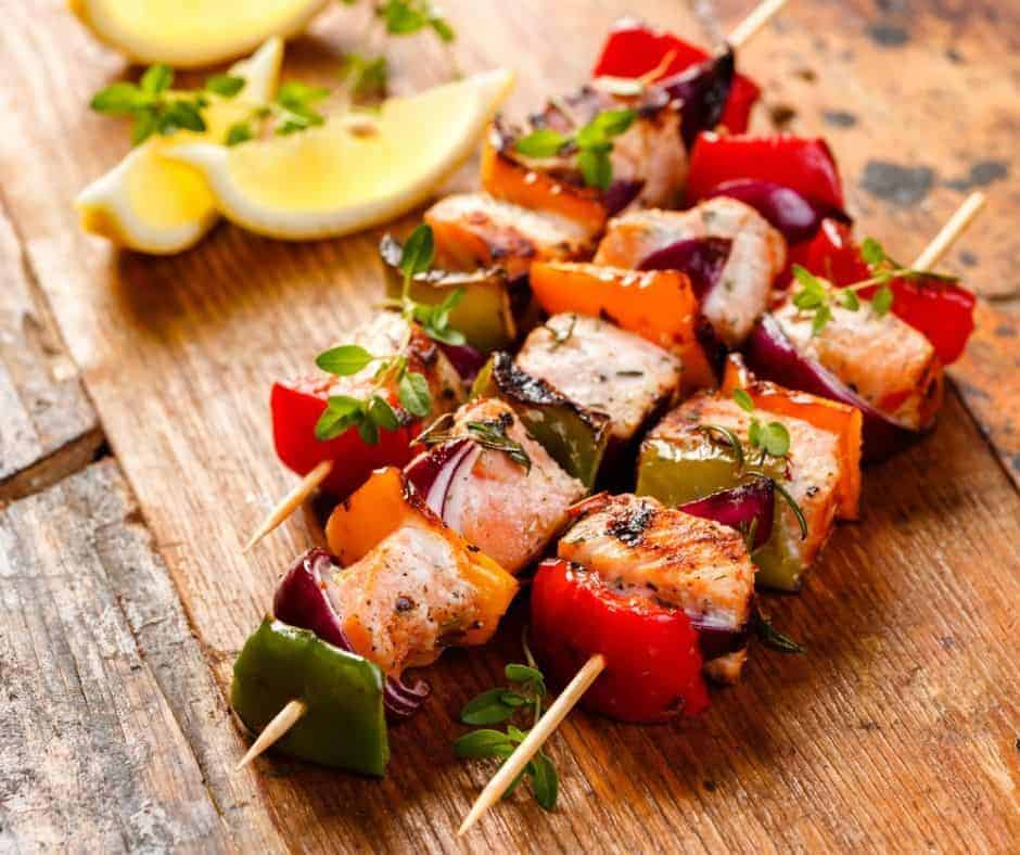 Air Fryer Salmon Kebabs