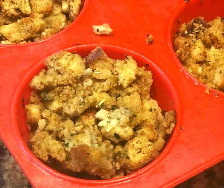 Air Fryer Stuffing Muffins Done
