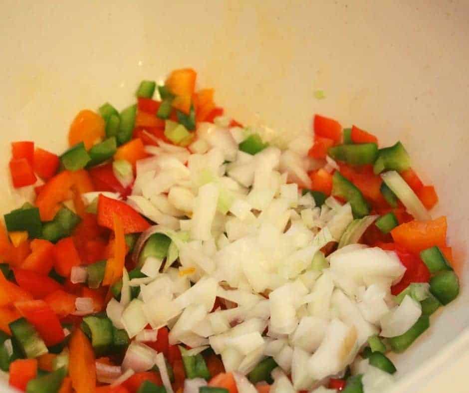 Add Diced Vegetables To Bowl