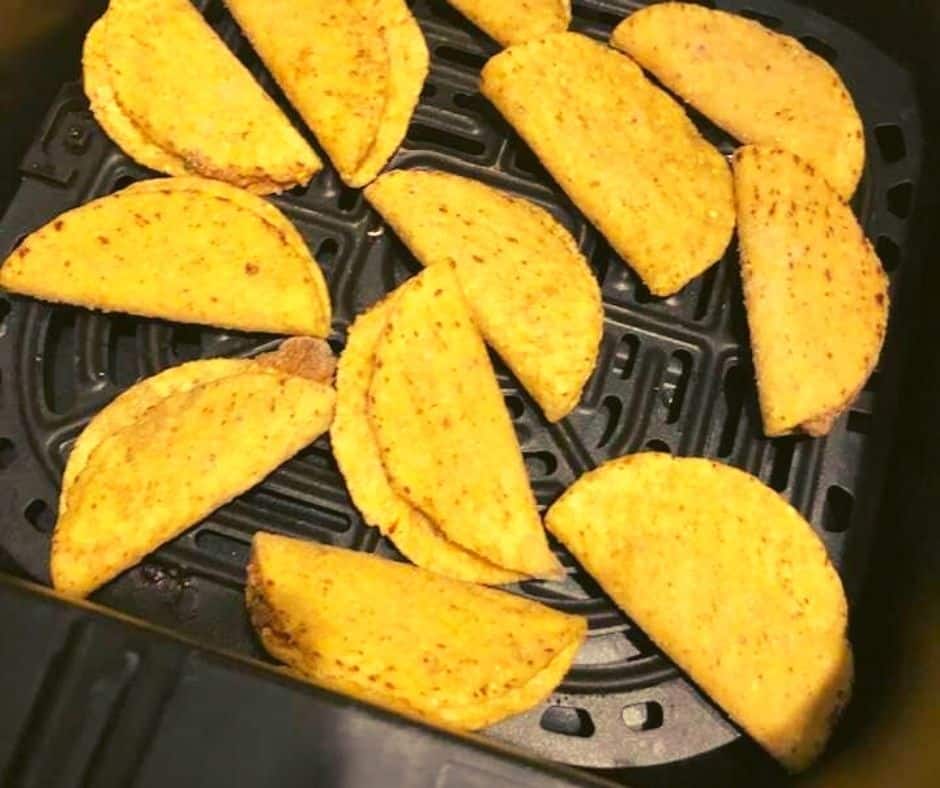 Mini Tacos in Air Fryer Basket