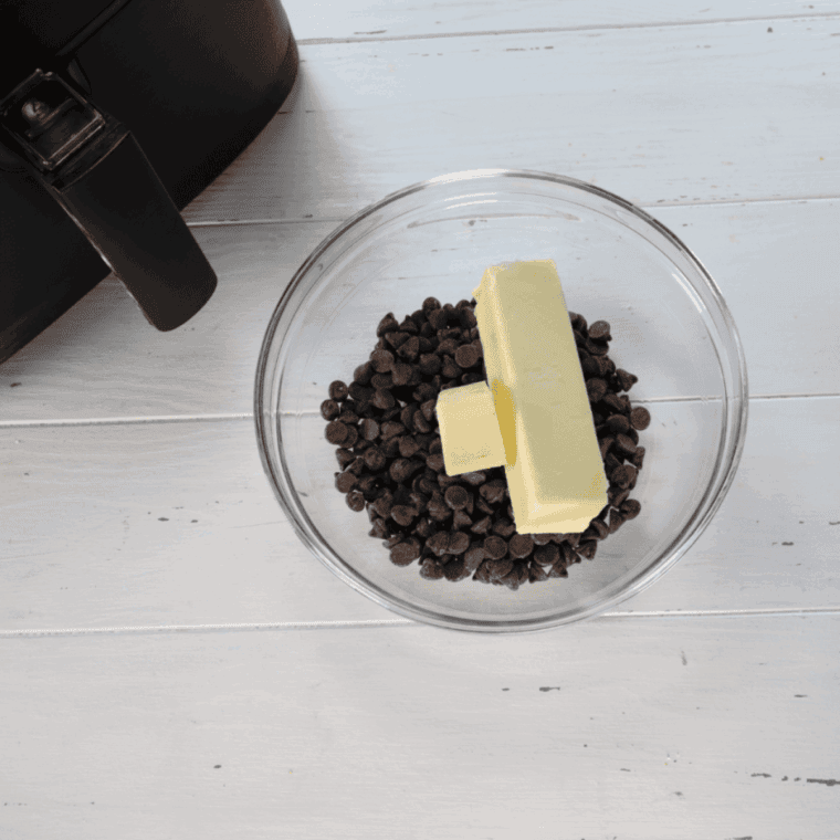 melt the chocolate in a large mixing bowl.