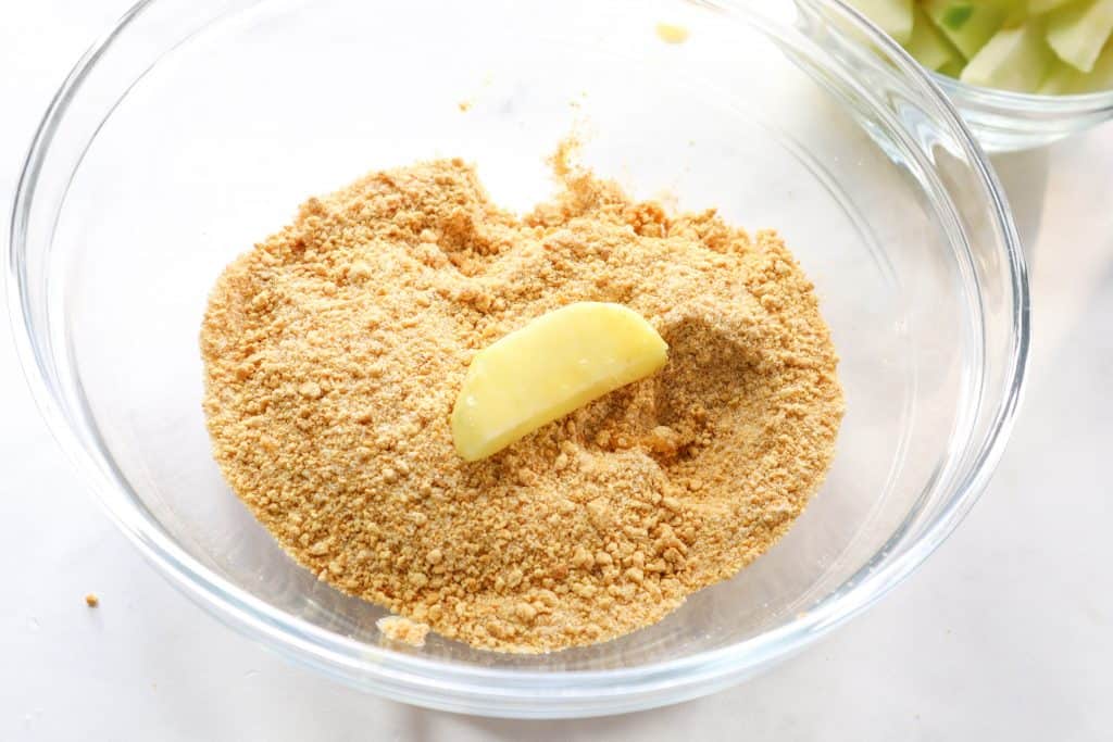 Coat Apple Wedges with Graham Cracker Mixture