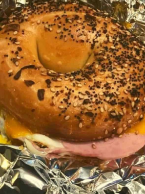 Air Fryer Bagel Sandwich