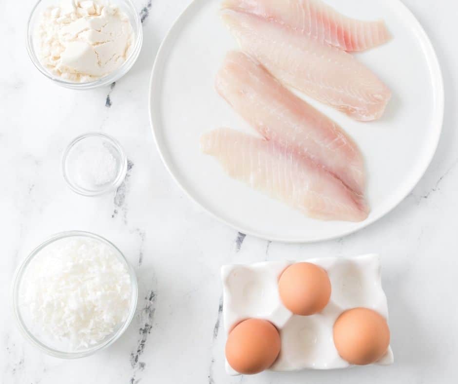 Ingredients Needed For Air Fryer Coconut Crusted Tilapia: