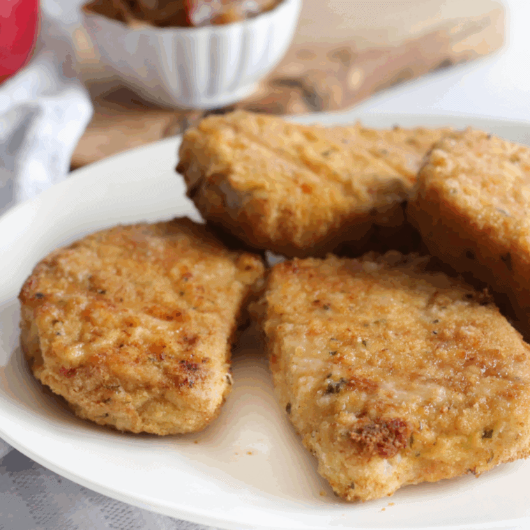 Air Fryer Mexican Pork Chops with crispy, seasoned breadcrumb coating.