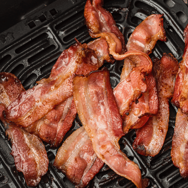 Air Fryer Oscar Mayer Bacon cooked to crispy perfection, with less grease and quick results.