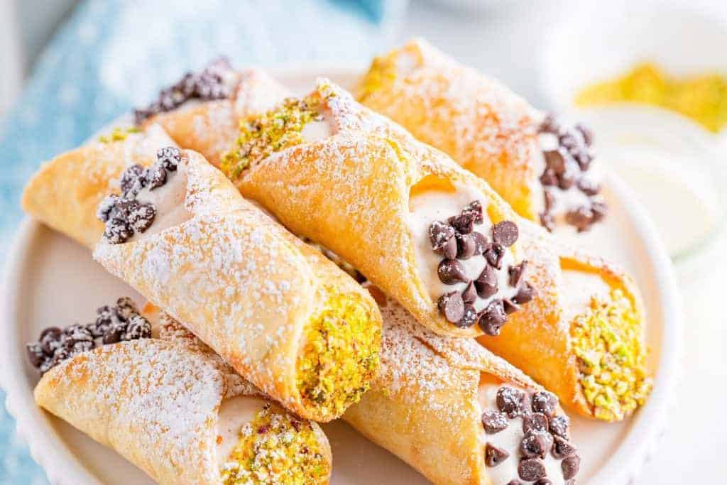 plate of air fryer cannoli