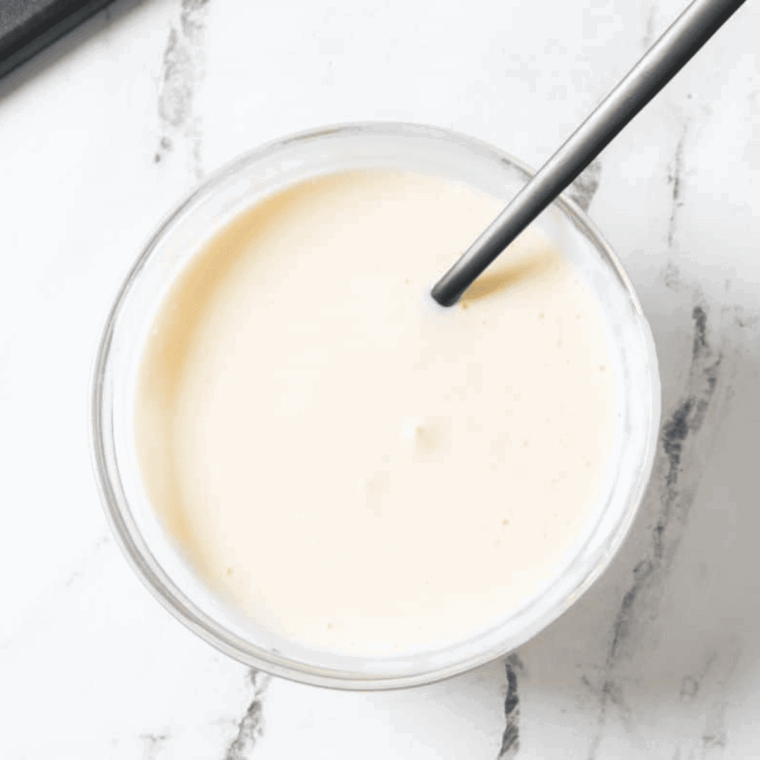 Prepare the batter in a small mixing bowl.