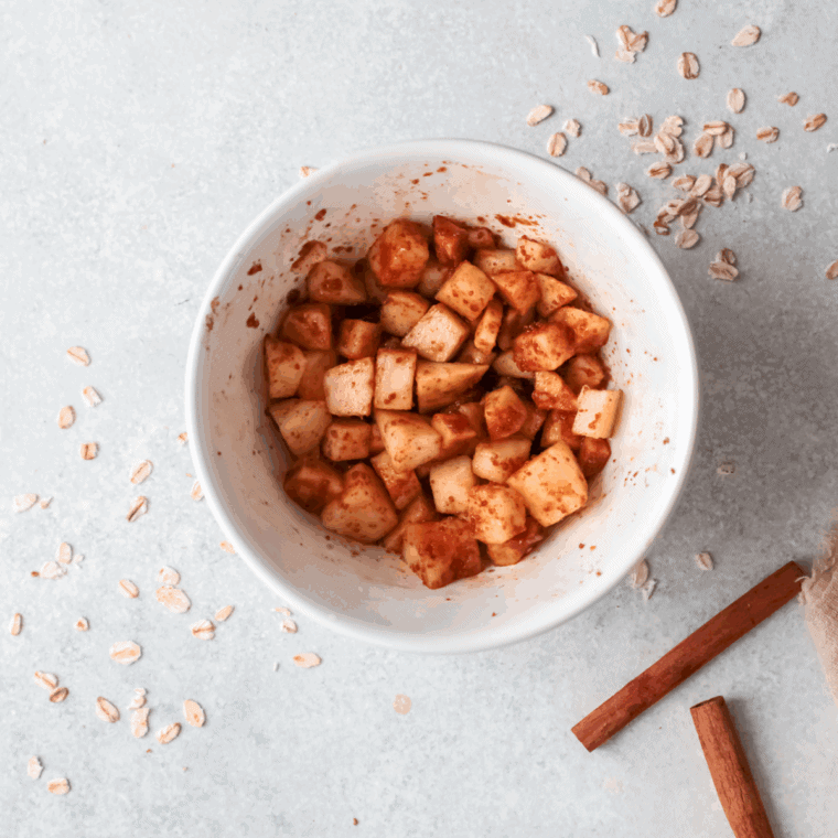 Toss the apples with the coating.