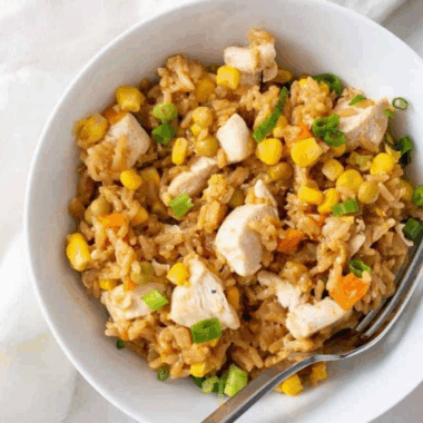PF Chang&rsquo;s Chicken Fried Rice {Healthy Copycat Recipe}