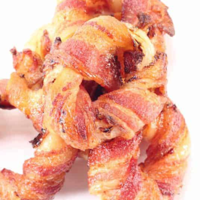 Air Fryer Bacon Wrapped Onion Rings