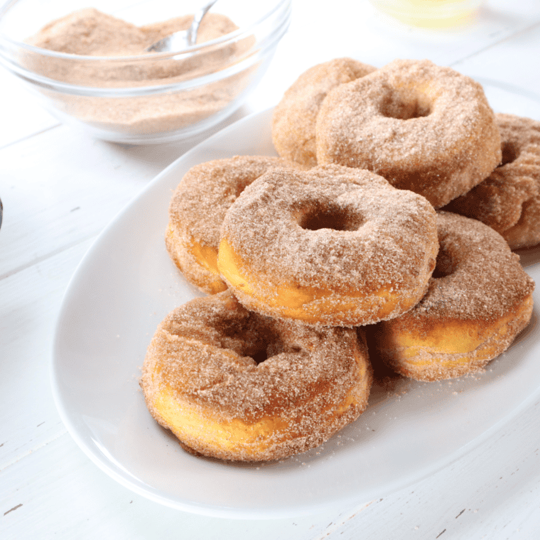 Air Fryer Cronuts with a golden, flaky texture and a light, crispy coating.