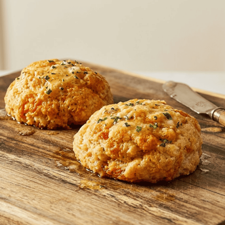 Golden air fryer lobster cakes with crispy edges on a plate