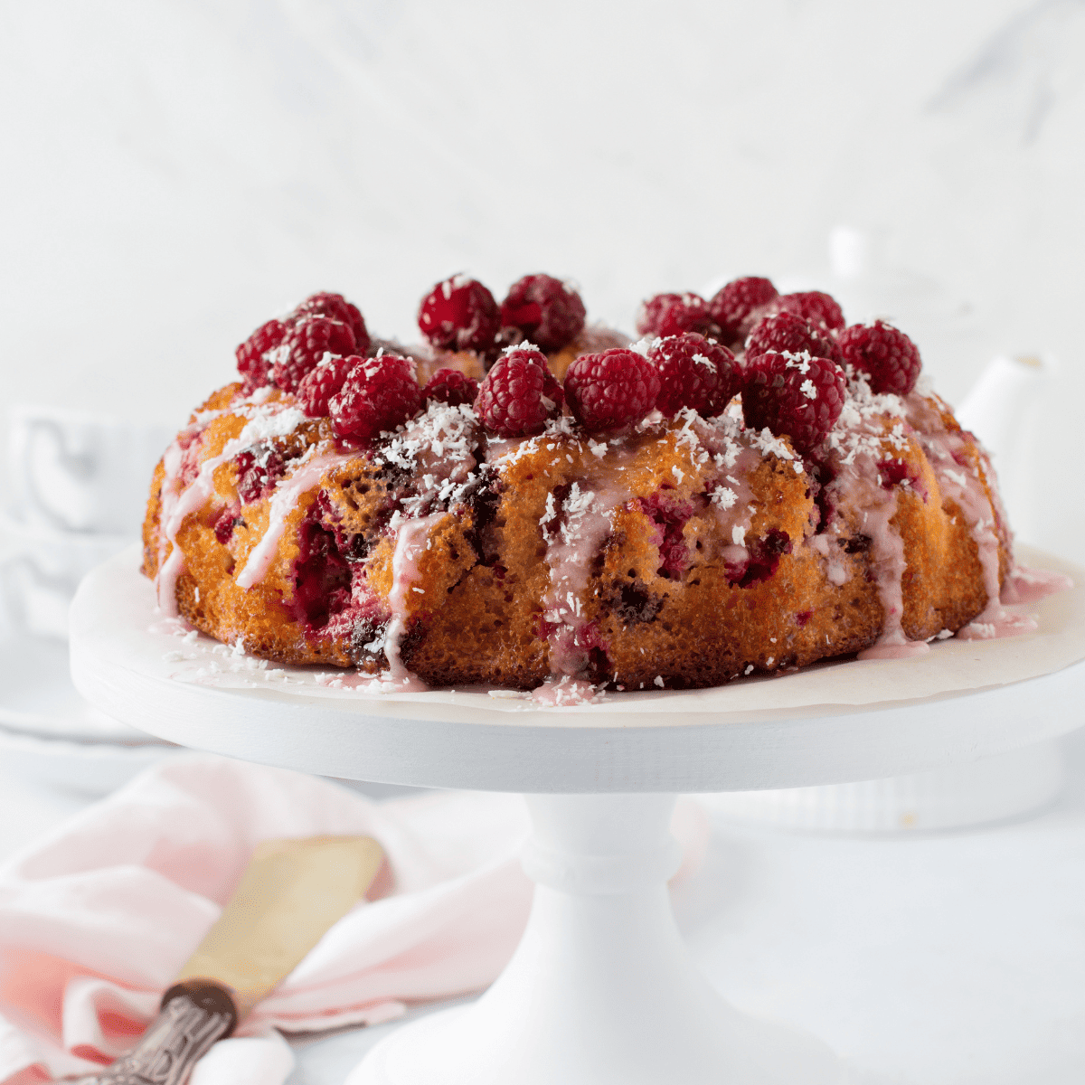 Air Fryer Raspberry Lemon Bundt Cake